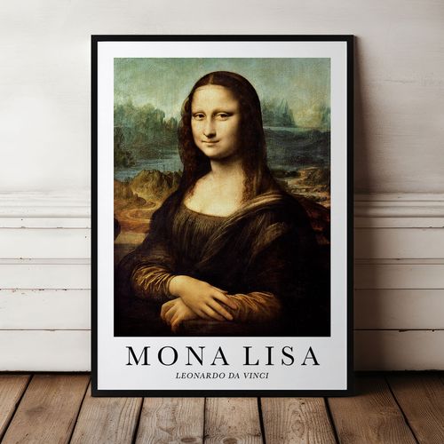Plakat w ramce mona lisa da vinci 21x30 cm w czarnej ramie na Arena.pl