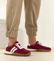 Bordowe Skórzane Sneakersy Filippo 38