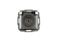 perła gniazdo pojedyncze p/t z/u ip44 białe klapka dymna - e+9000198