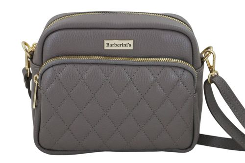 Torebka skórzana na ramię pikowana - Szara na Arena.pl