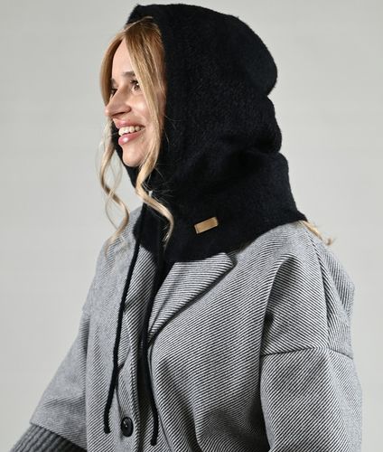 Balaclava czarna miekka Alpaka Czapka damska Kominiarka KAPTUR komin na Arena.pl