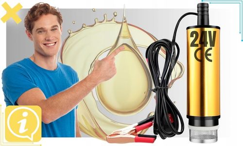 DUŻA POMPKA POMPA DO SPUSZCZANIA PALIWA ROPY OLEJU WODY ELEKTRYCZNA 24V na Arena.pl