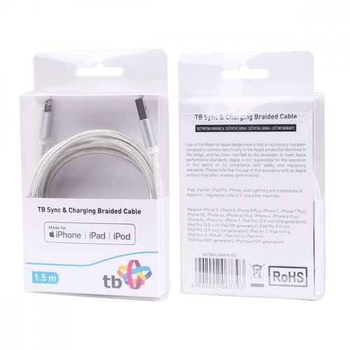 Kabel Lightning-USB 1.5m srebrny MFi na Arena.pl