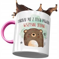 Kubek Różowy Z Misiem Miś Słodki Na Prezent Z Nadrukiem Ze Zdjęciem