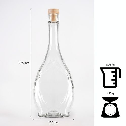 5x BUTELKA ICONA 500 ml NA NALEWKI WINO BIMBER WÓDKĘ SOKI LIKIERY Z KORKIEM na Arena.pl