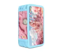 Piórnik szkolny GIMBOO, z wyposażeniem, 3 komory, sweet, różowy