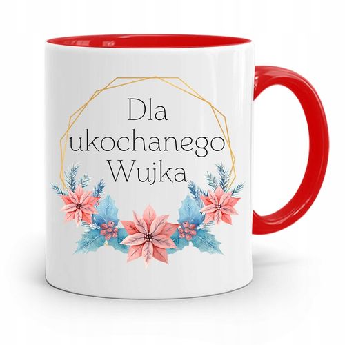 Kubek Czerwony Dla Wujka Dla Ukochanego Wujka Z Nadrukiem Ze Zdjęciem na Arena.pl