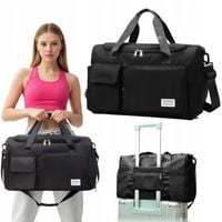 TORBA DAMSKA MĘSKA CZARNA PODRÓŻNA SPORTOWA TURYSTYCZNA BAGAŻ DO