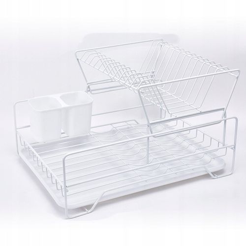 SUSZARKA DO NACZYŃ STOJĄCA BIAŁA DWUPOZIOMOWA OCIEKACZ Z TACKĄ W na Arena.pl