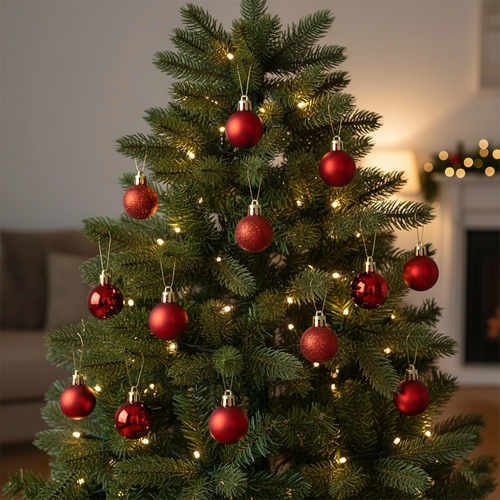 24x Bombki Choinkowe Świąteczne Nietłukące Czerwone Zestaw Bombek Choinka na Arena.pl