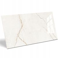 PŁYTKI PODŁOGOWE DO ŁAZIENKI SALONU GRES MARMUR ZE ZŁOTĄ ŻYŁĄ 120x60 POŁYSK