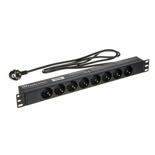 Listwa Zasilająca the t.racks Power 8 RACK 1U 8 gniazd 2m włącznik zdjęcie 2