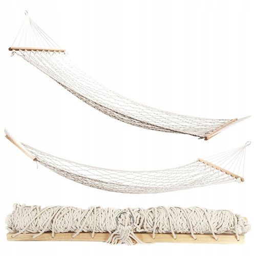 Klasyczny siateczkowy hamak RETRO ecru boho na Arena.pl