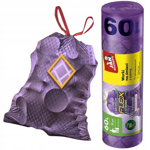6X WORKI NA ŚMIECI Z TAŚMĄ 60L 6X8 SZT LAWENDOWE MAGNUM FLEX JAN na Arena.pl