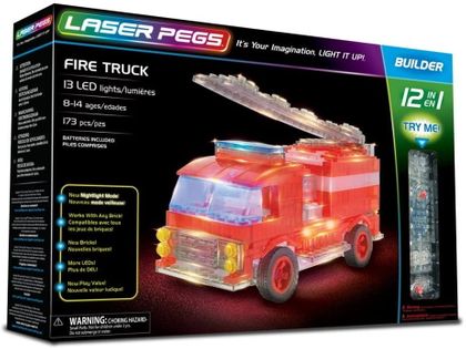 Laser Pegs Świecące Klocki 12W1 Fire Truck Wóz Strażacki 173El. 12012