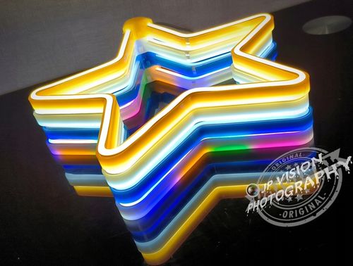 OZDOBA ŚWIĄTECZNA GWIAZDA NEON LED okno KOLOROWA WEWNĘTRZNA ZEWNĘTRZNA na Arena.pl