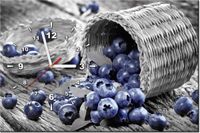 60CM 40CM ZEGAR OBRAZ JAGODY ROZSYPCE DRUK PŁÓTNO RAMA