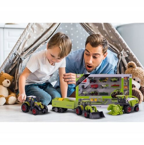 ZESTAW TRAKTOR CIĄGNIK KOMBAJN MASZYNY POJAZDY ROLNICZE ZWIERZĘTA PREZENT na Arena.pl