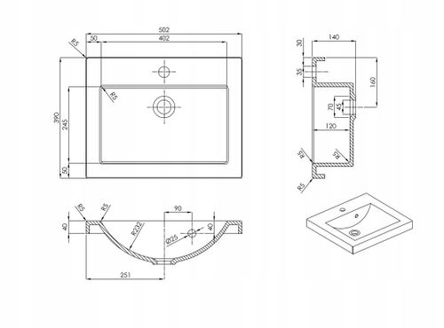 Umywalka SUN biała na Arena.pl