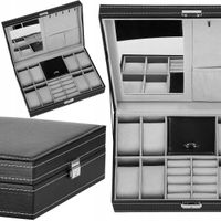 ORGANIZER ZEGARKI 8szt BIŻUTERIĘ SZKATUŁKA KUFEREK DLA KOBIETY ELEGANCKI