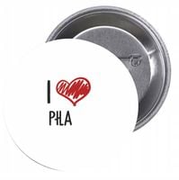 Przypinki buttony I LOVE PIŁA z grafiką