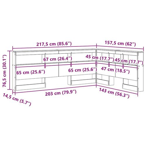 Zagłówek do przechowywania z półką dąb sonoma 140 cm na Arena.pl
