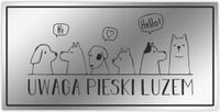 Uwaga ZŁY PIES Groźny Pies Tabliczka z imieniem psa nierdzewna grawerowana