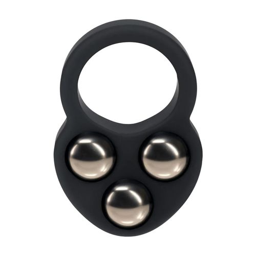 Liquid Silicone Triple Weighted Ball Cockring - Black na Arena.pl
