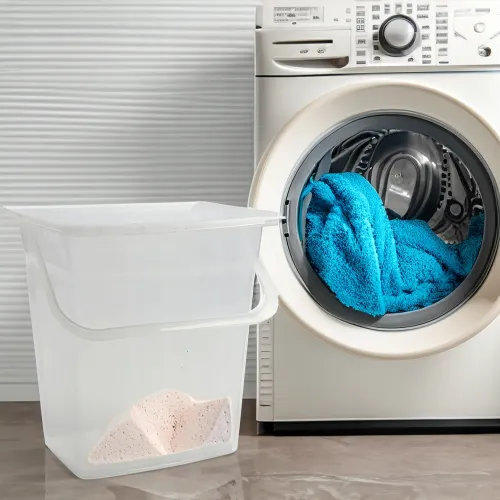 POJEMNIK NA PROSZEK 6L PRZEZROCZYSTY Z RĄCZKĄ DO PRANIA I PRZECHOWYWANIA na Arena.pl