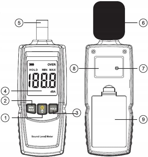 SONOMETR DECYBELOMIERZ CYFROWY MIERNIK NATĘŻENIA POZIOMU DŹWIĘKU HAŁASU LCD zdjęcie 3