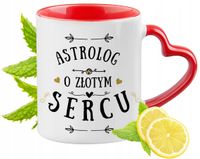 Kubek Czerwony Z Uszkiem W Kształcie Serca Dla Astrologa Na Prezent
