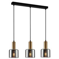 Kuchenna lampa wisząca Santia PND-65342-3-BRO+SG kaskada nad stół miedziana przydymiona