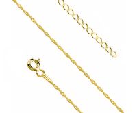 Delikatna pozłacana srebrna bransoletka na nogę singapur skrętka spiralka srebro 925 SINGAPORE_SI25BNG