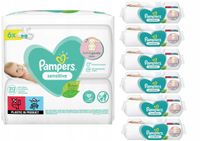 pampers chusteczki nawilżane sensitive 6 x 52 szt.