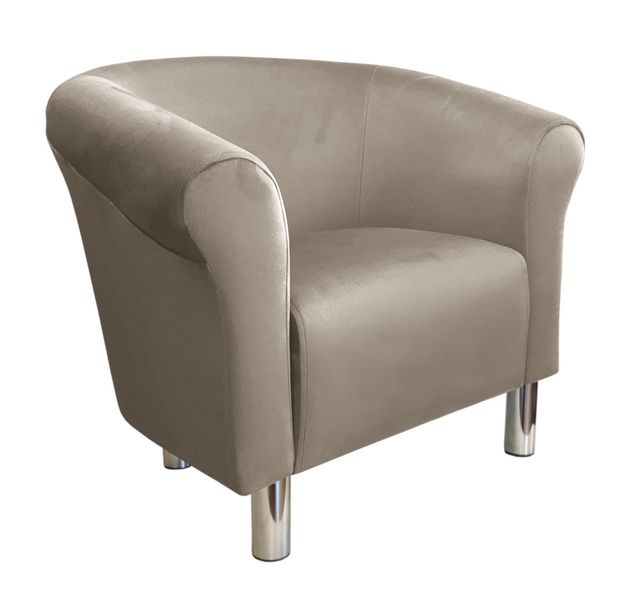 Fotel Milo MG09 nogi chrom szary beż zdjęcie 1