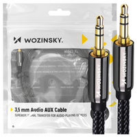 wozinsky uniwersalny kabel mini jack 2x kabel aux 2 m czarny
