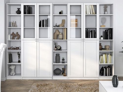 WITRYNA REGAŁ W40 PAFOS SZAFKA NA KSIĄŻKI BIAŁY DO SALONU, BIURA, na Arena.pl