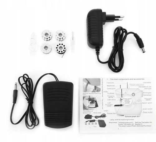 Mini maszyna do szycia dla dzieci nić igła akcesoria + stolik pedał na Arena.pl