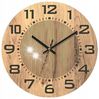 ZEGAR ŚCIENNY 34 CM VERTICAL LINES DĄB DRAGON INTERIORS DREWNO DUŻE CYFRY