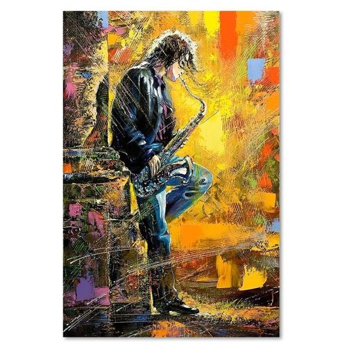 Emaga Obraz na płótnie, Muzyk z saksofonem - 80x120 na Arena.pl