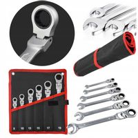 Zestaw Klucz Klucze płaskie płasko oczkowe Łamane Grzechotka 8-19mm Mocne