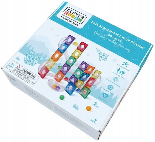 CLEVERCLIXX KLOCKI MAGNETYCZNE TOR WYŚCIGOWY KULODROM BALL RUN 60 EL. na Arena.pl