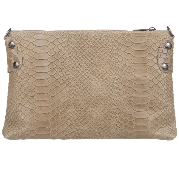 VERA PELLE torebka skórzana listonoszka kroko z paskiem V487 c.beżowa zdjęcie 6