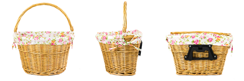 brązowy wiklinowy kosz do roweru zdjęcie 3