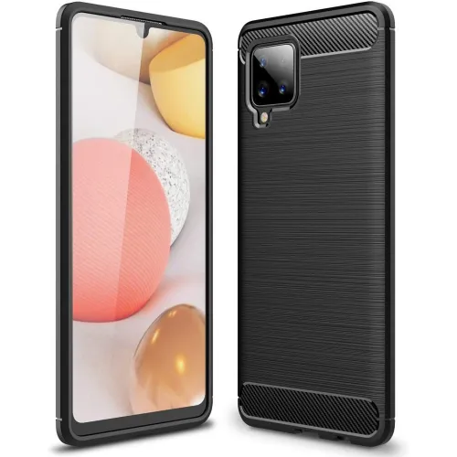 Carbon Case elastyczne etui pokrowiec Samsung Galaxy A42 5G czarny na Arena.pl