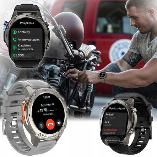 ZEGAREK MĘSKI SMARTWATCH GPS ROZMOWY MENU PL WODOODPORNY SPORT SMART WATCH na Arena.pl