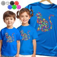 KOSZULKA DZIECIĘCA T-Shirt - NA DZIEŃ KROPKI KROPKOWY KOT KOTY - 134 M