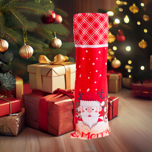 Pokrowiec Na Butelkę Woreczek Opakowanie Etui Świąteczne Mikołajki na Arena.pl