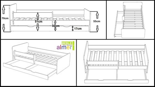 łóżko dla dziecka MIŁOSZ N20S łóżko dziecięce z SZUFLADĄ 180/90 na Arena.pl