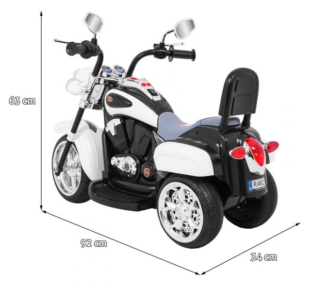 Motorek Chopper Nightbike Biały zdjęcie 2